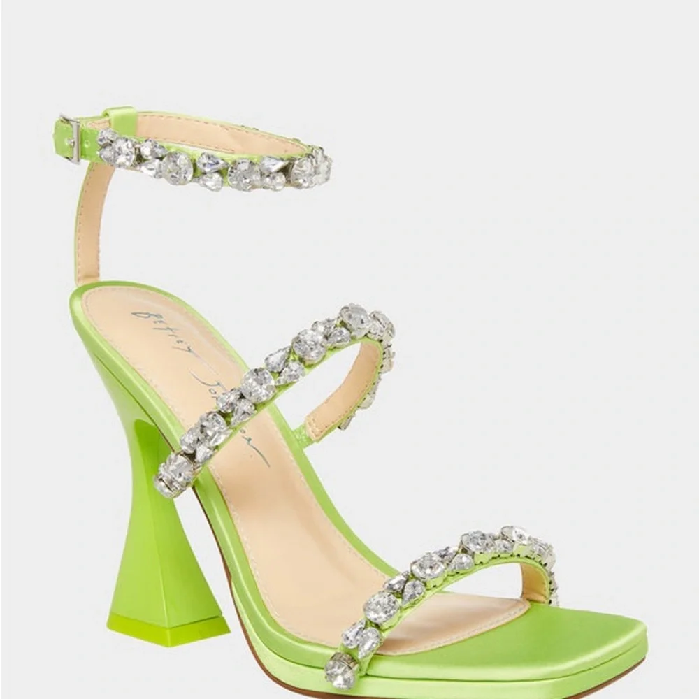 Betsy Johnson Rhinestone Glam SB-Perry Green Heels NEW In Box (Multiple Sizes) - Picture 2 of 16